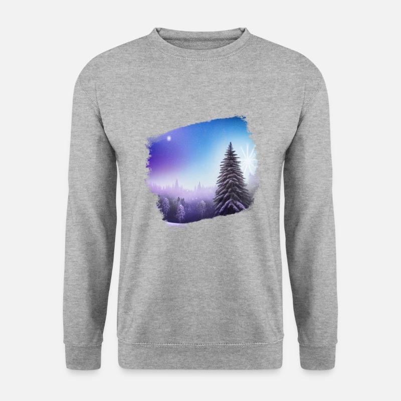 Winterlandschaft - Unisex Pullover - Weißgrau meliert