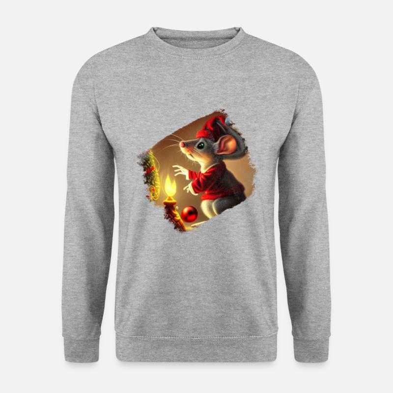 Weihnachtsgeschenk - Unisex Pullover - Weißgrau meliert