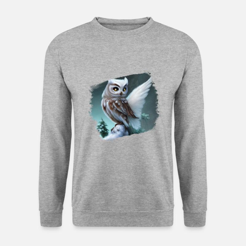 Schneeeule - Unisex Pullover - Weißgrau meliert