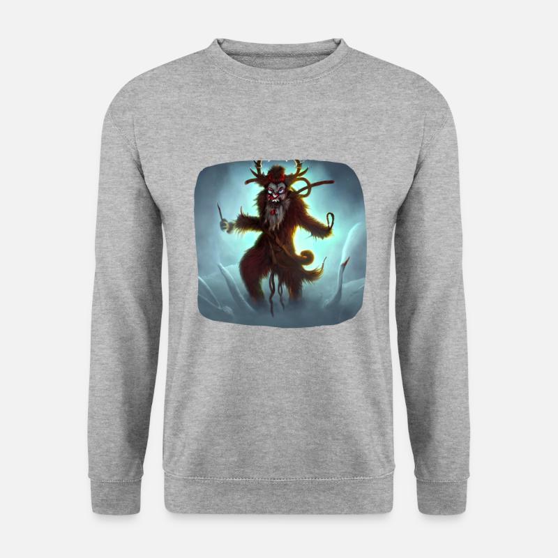 Krampus - Unisex Pullover - Weißgrau meliert