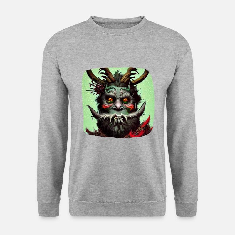 Krampus - Unisex Pullover - Weißgrau meliert