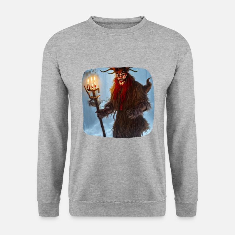 Krampus - Unisex Pullover - Weißgrau meliert