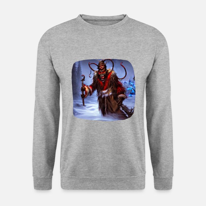 Böser Krampus - Unisex Pullover - Weißgrau meliert