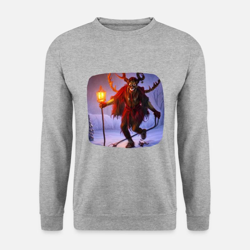Krampus - Unisex Pullover - Weißgrau meliert