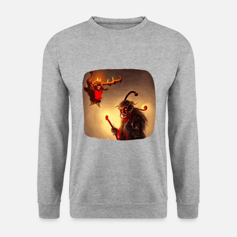 Krampus - Unisex Pullover - Weißgrau meliert