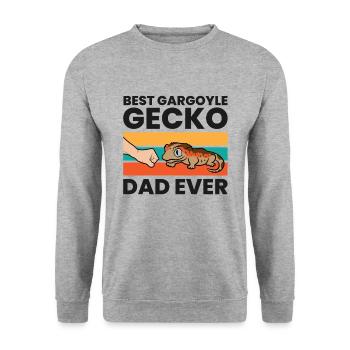 Bester Gargoyle Gecko Dad aller Zeiten - Unisex Pullover - Weißgrau meliert - Vorne - Alina (178cm) & Michal (187cm)