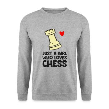 Just a Girl Who Loves Chess - Unisex Sweatshirt - salt & pepper - Front - Alina (178cm) & Michal (187cm)