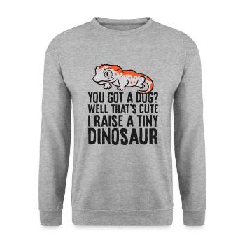 Avez-vous un chien? Je tire un minuscule - Sweat-shirt Unisexe - gris chiné - Devant - Alina (178cm) & Michal (187cm)