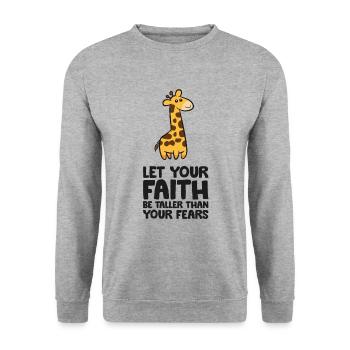 Que votre foi soit plus grande que vos peurs - Sweat-shirt Unisexe - gris chiné - Devant - Alina (178cm) & Michal (187cm)