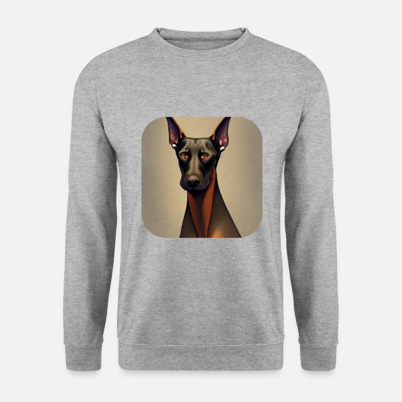 Dobermann - Unisex Pullover - Weißgrau meliert