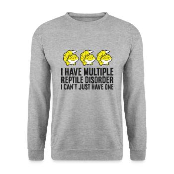 I Have Multiple Reptile Disorder I Can't Just - Unisex Sweatshirt - salt & pepper - Front - Alina (178cm) & Michal (187cm)