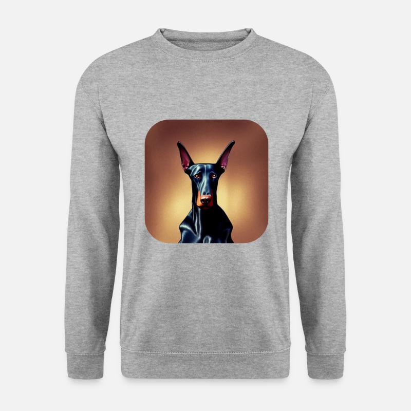 Dobermann - Unisex Pullover - Weißgrau meliert
