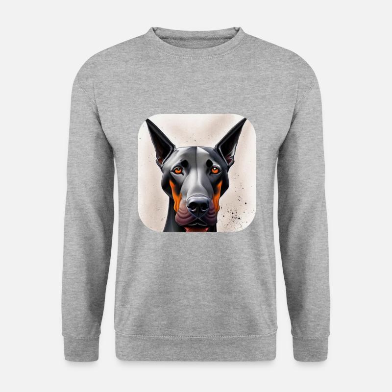 Dobermann - Unisex Pullover - Weißgrau meliert