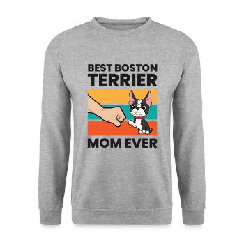 Meilleure maman Boston Terrier jamais drôle - Sweat-shirt Unisexe - gris chiné - Devant - Alina (178cm) & Michal (187cm)