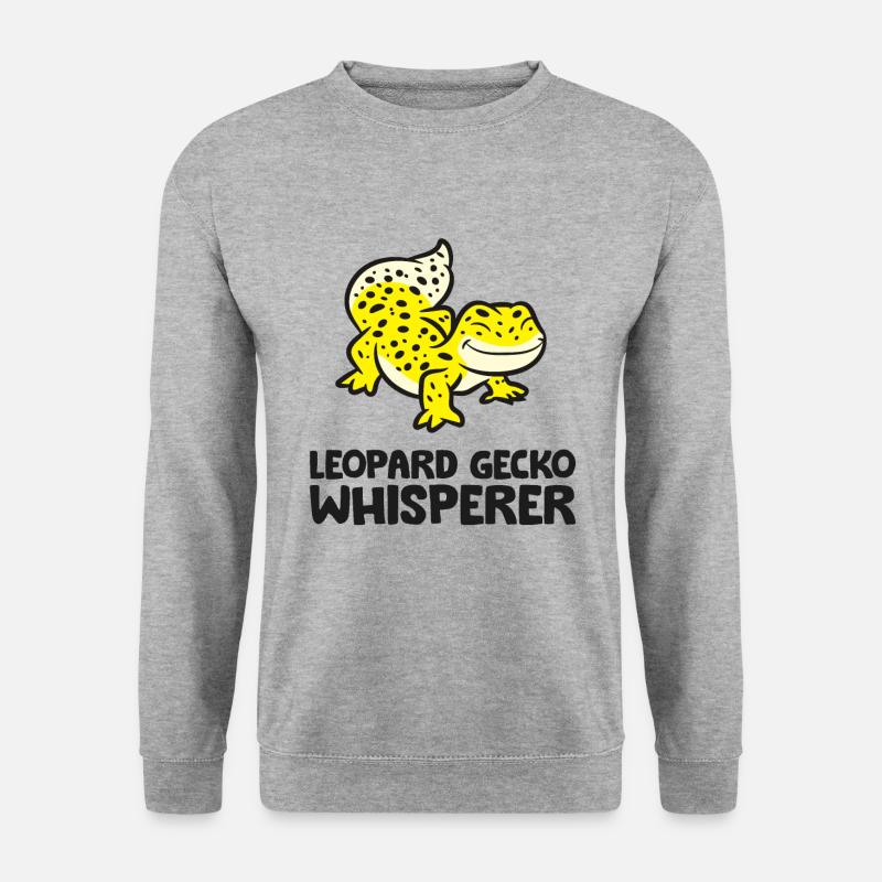 Leopardgecko-Flüsterer Reptilien - Unisex Pullover - Weißgrau meliert