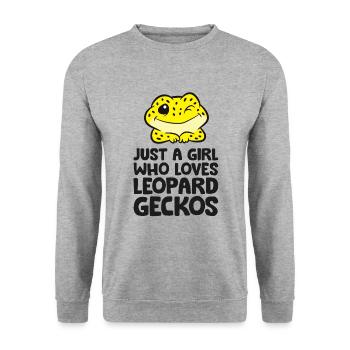 Léopard Gecko Reptile Seulement un garçon qui - Sweat-shirt Unisexe - gris chiné - Devant - Alina (178cm) & Michal (187cm)