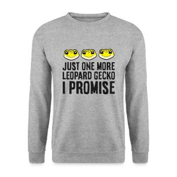 Nur noch ein Leopardgecko Ich verspreche - Unisex Pullover - Weißgrau meliert - Vorne - Alina (178cm) & Michal (187cm)