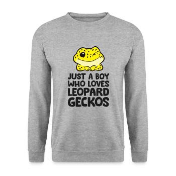 Léopard Gecko Reptile Seulement un garçon qui - Sweat-shirt Unisexe - gris chiné - Devant - Alina (178cm) & Michal (187cm)
