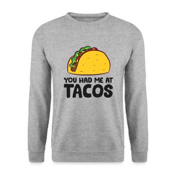 Sie hatten mich bei Tacos Cinco De Mayo Liebe - Unisex Pullover - Weißgrau meliert - Vorne - Alina (178cm) & Michal (187cm)