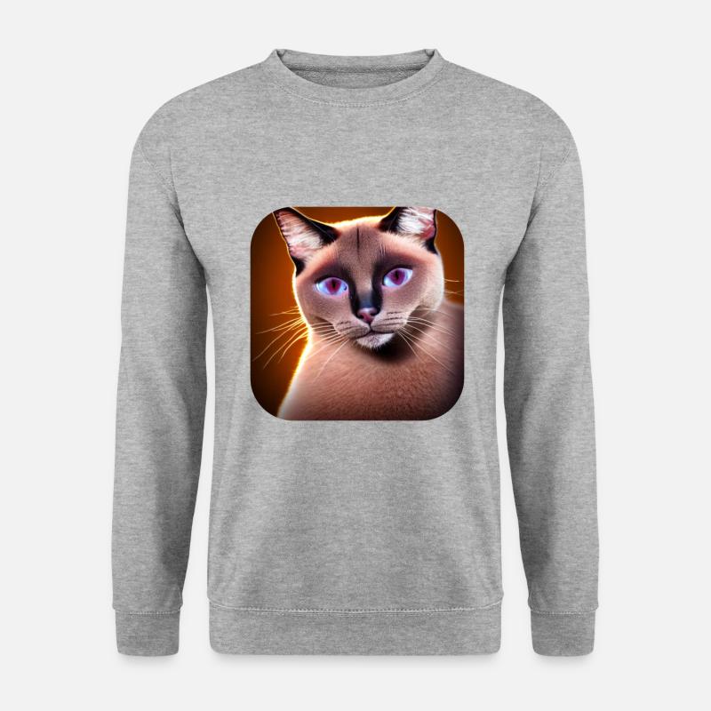 Siamkatze - Unisex Pullover - Weißgrau meliert