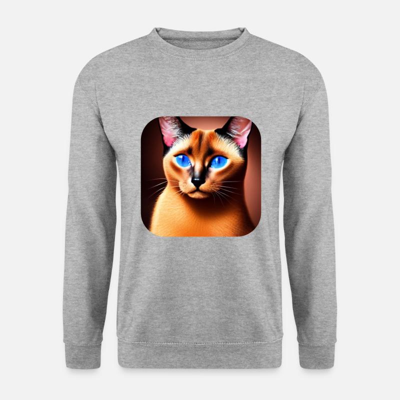 Siamkatze - Unisex Pullover - Weißgrau meliert
