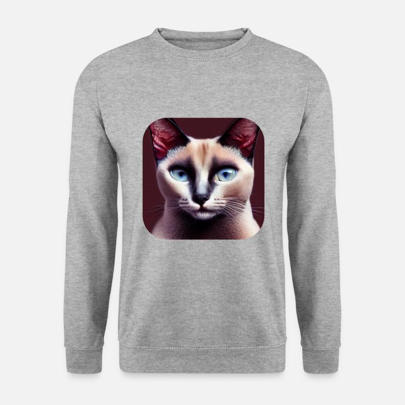 Siamkatze - Unisex Pullover - Weißgrau meliert