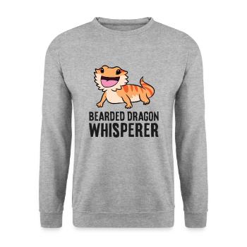 Bearded Dragon Whisperer Reptile Bearded Dragon - Unisex Sweatshirt - salt & pepper - Front - Alina (178cm) & Michal (187cm)