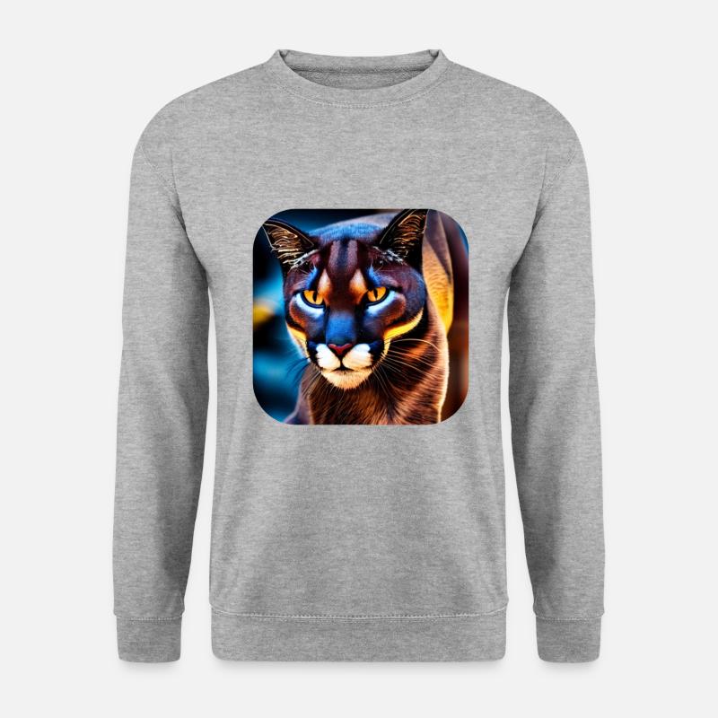 Wildkatze - Unisex Pullover - Weißgrau meliert