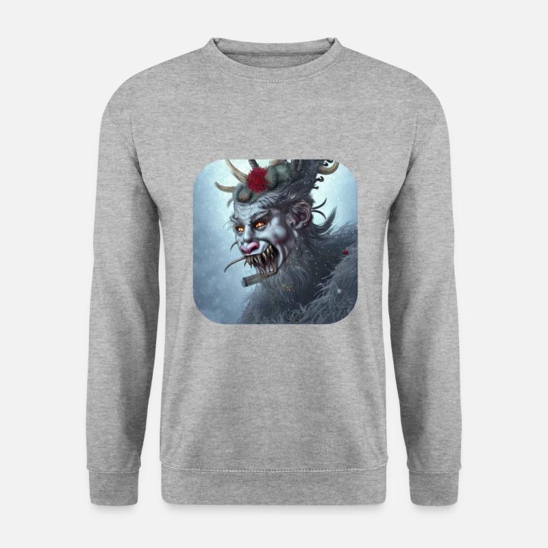 Krampus - Unisex Pullover - Weißgrau meliert