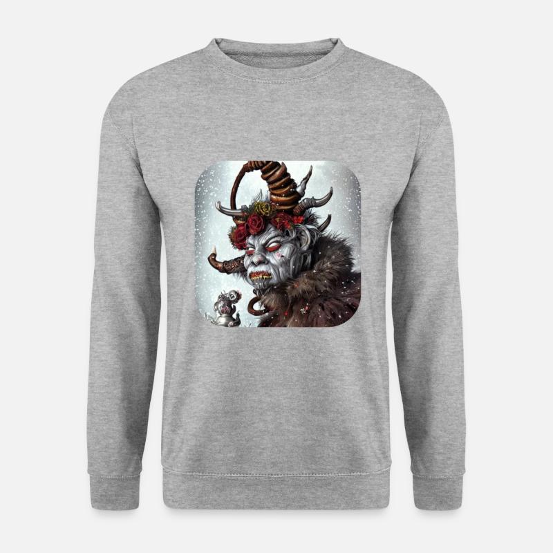 Krampus - Unisex Pullover - Weißgrau meliert