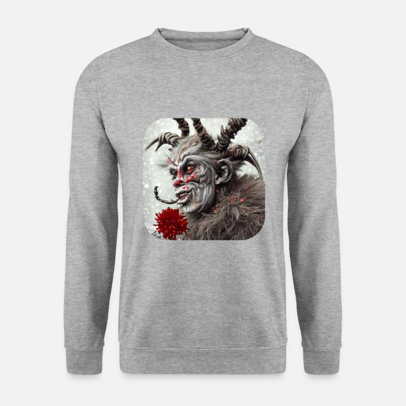 Krampus - Unisex Pullover - Weißgrau meliert