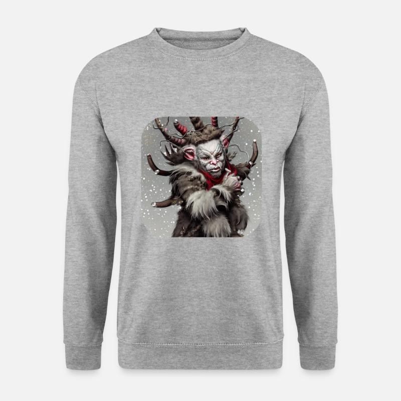 Krampus - Unisex Pullover - Weißgrau meliert