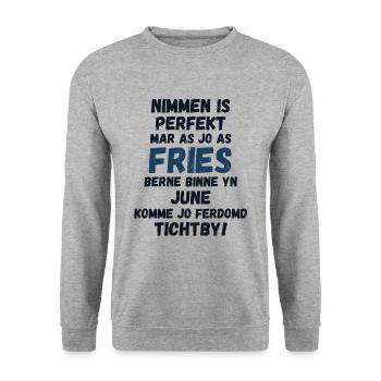 Gift idea for Frisians born in June - Unisex Sweatshirt - salt & pepper - Front - Alina (178cm) & Michal (187cm)