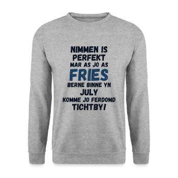 Naissance ou anniversaire en juillet , né Frison - Sweat-shirt Unisexe - gris chiné - Devant - Alina (178cm) & Michal (187cm)