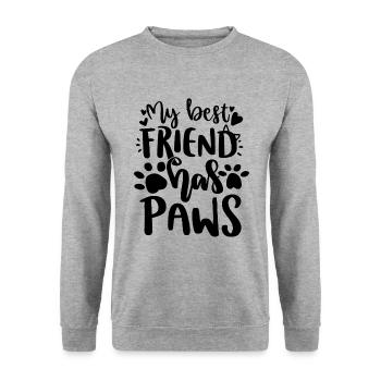 Mon meilleur ami a des pattes chats chats possessions de chat - Sweat-shirt Unisexe - gris chiné - Devant - Alina (178cm) & Michal (187cm)