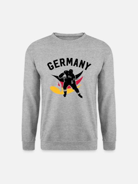 GERMANY EISHOCKEY STÜRMER MIT ADLER - Unisex Pullover - Weißgrau meliert