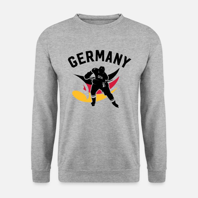 GERMANY EISHOCKEY STÜRMER MIT ADLER - Unisex Pullover - Weißgrau meliert