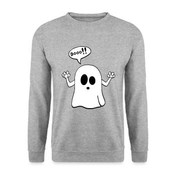 Ghost halloween booo - Unisex Sweatshirt - salt & pepper - Front - Alina (178cm) & Michal (187cm)