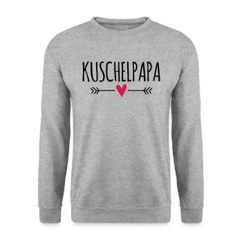 Bester liebster Papa kuscheln Vater lieb kuschelig - Unisex Pullover - Weißgrau meliert - Vorne - Alina (178cm) & Michal (187cm)