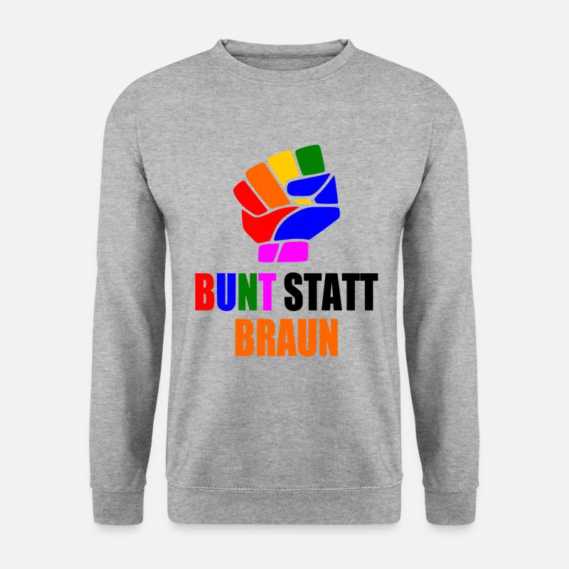 bunt statt braun - Unisex Pullover - Weißgrau meliert