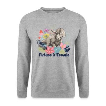 Jurassic World Styracosaurus Design De Fleurs - Sweat-shirt Unisexe - gris chiné - Devant - Alina (178cm) & Michal (187cm)