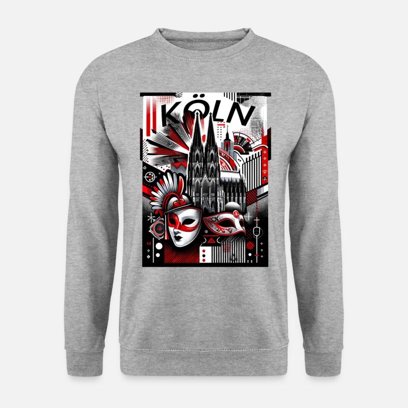 Köln Cologne Motiv - Unisex Pullover - Weißgrau meliert