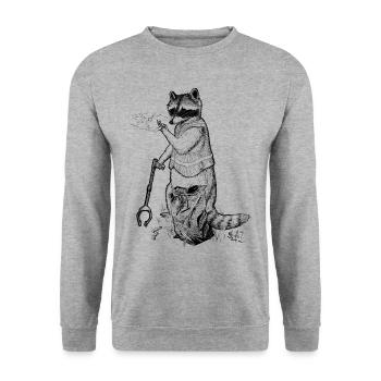 It's a Dirty Job but Someone's got to do It - Unisex Sweatshirt - salt & pepper - Front - Alina (178cm) & Michal (187cm)