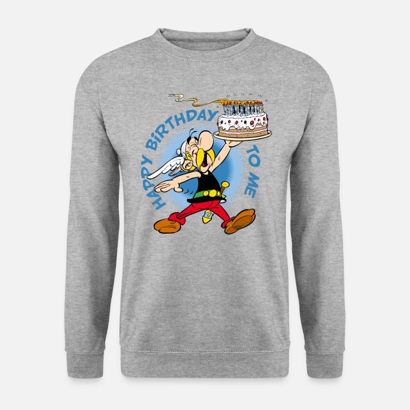 Asterix & Obelix Asterix Alles Gute Zum Geburtstag - Unisex Pullover - Weißgrau meliert