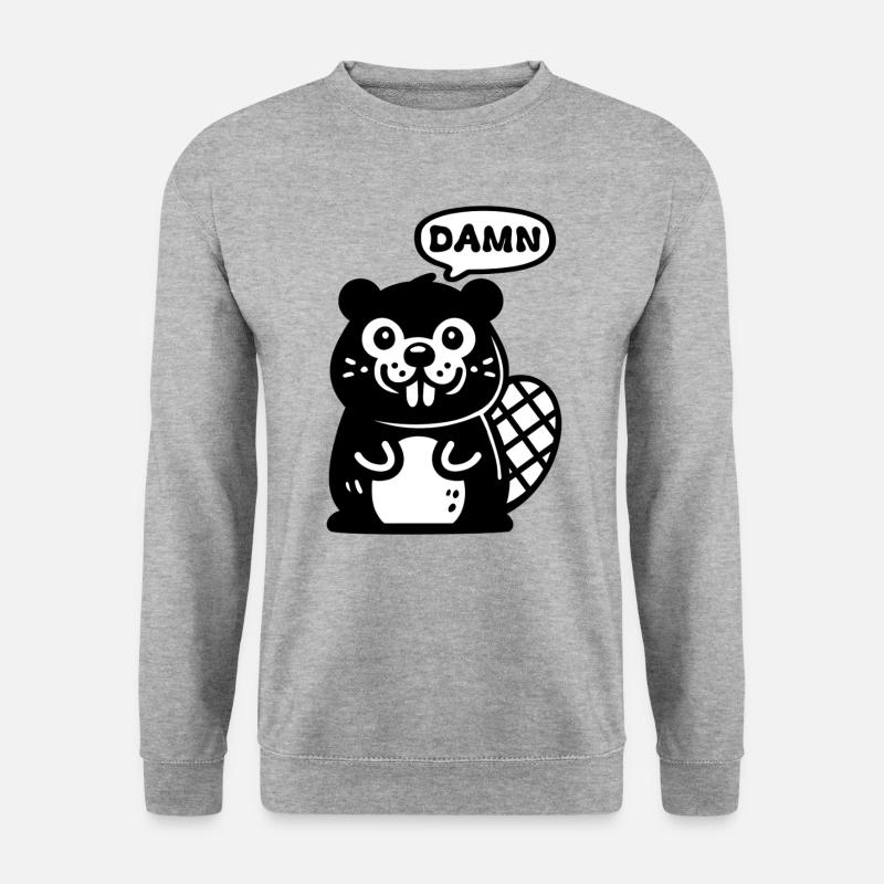 Verdammter Biber - Unisex Pullover - Weißgrau meliert