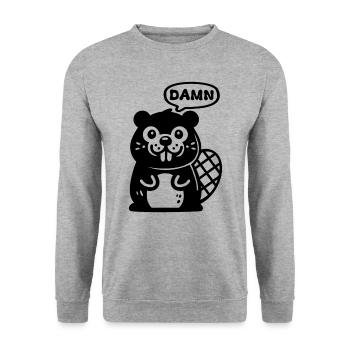 Damn Beaver - Unisex Sweatshirt - salt & pepper - Front - Alina (178cm) & Michal (187cm)