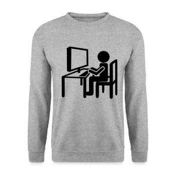 Programmierer - IT - Computer - Unisex Pullover - Weißgrau meliert - Vorne - Alina (178cm) & Michal (187cm)