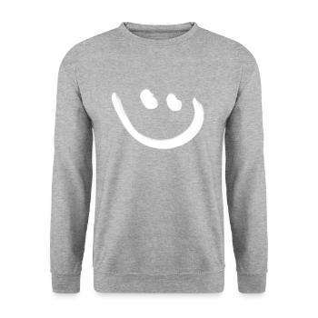 Smile happy white - Unisex Sweatshirt - salt & pepper - Front - Alina (178cm) & Michal (187cm)