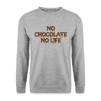 NO CHOCOLATE NO LIFE - Unisex Sweatshirt - salt & pepper - Front - Alina (178cm) & Michal (187cm)