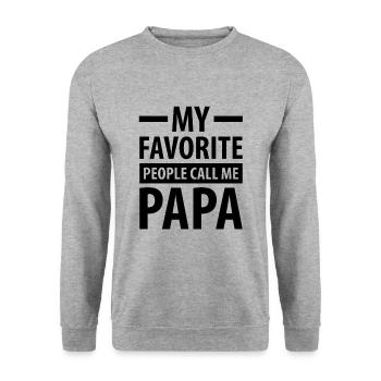 MY FAVORITE PEOPLE CALL ME PAPA | father's day - Unisex Sweatshirt - salt & pepper - Front - Alina (178cm) & Michal (187cm)
